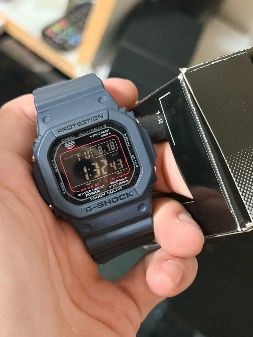G-SHOCK multi band 6 Men's Digital Watch in Matte Blue - Durable Sport Style